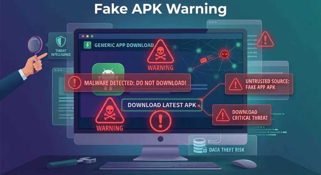 Warning signs of a suspicious WinPKR APK download